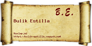 Bulik Estilla névjegykártya
